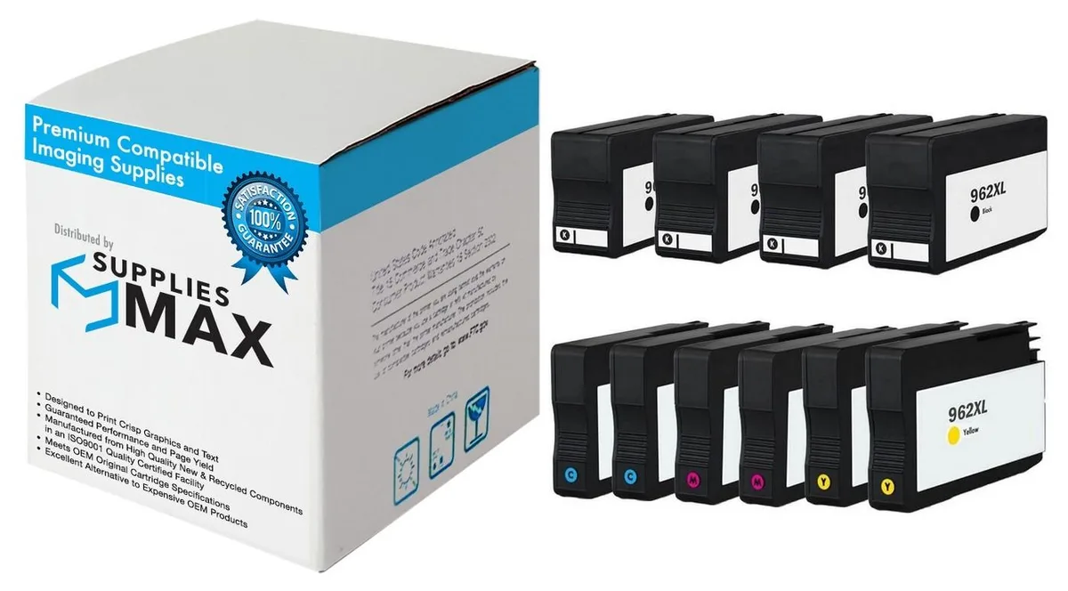 SuppliesMax SuppliesMax 962XL High Yield Inkjet Combo Pack (4-BK/2-C/M/Y) 2000 pages — product photo