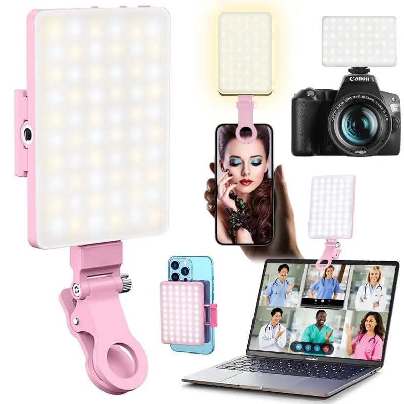  Neewer D6-4 60 LED Selfie Light 2000mAh CRI 97+ Pastel Pink — product photo
