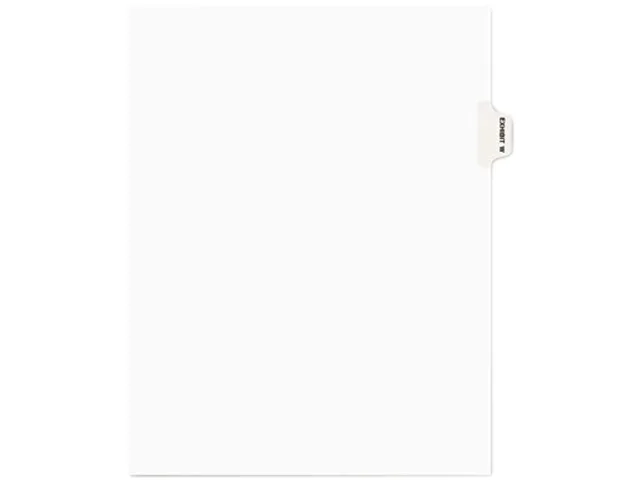 Avery Avery 1393 legal side tab divider exhibit W card filing 25 pack — product photo