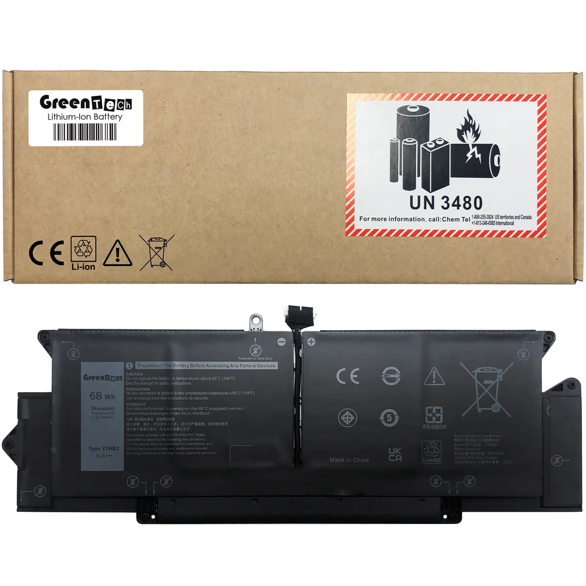 NShi NShi laptop battery 11.4V 68Whr for Dell Latitude 7310 7410 — product photo