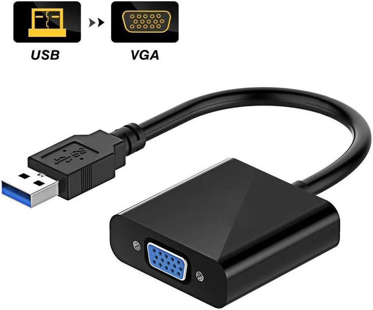 Vszerda Vszerda USB 3.0 to VGA Adapter 1920x1080@60Hz Black 24.5cm — product photo