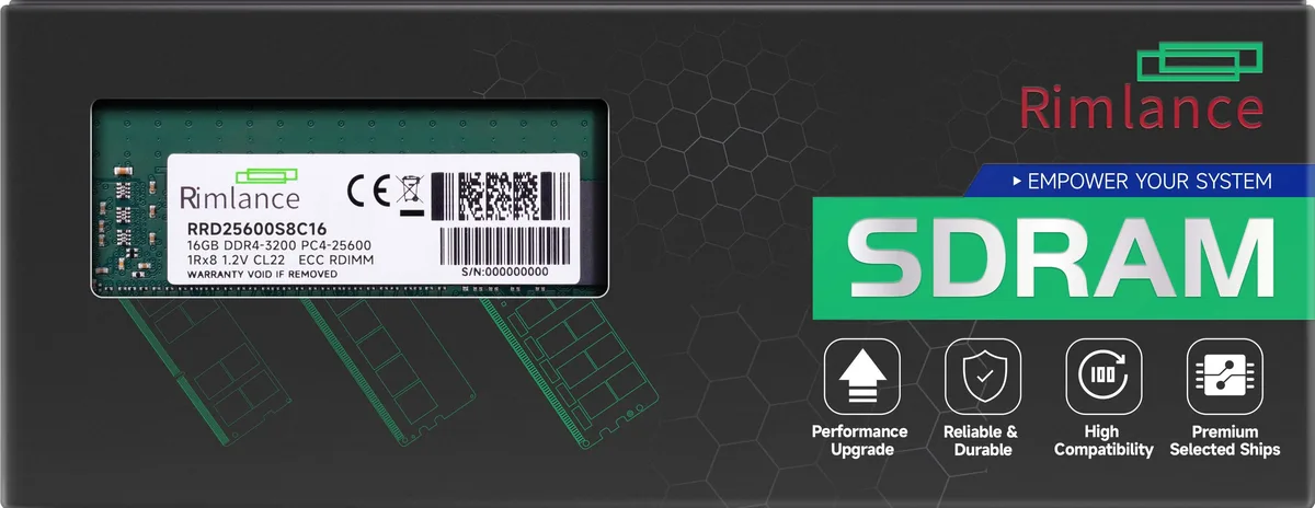 RIMLANCE RIMLANCE RRD25600S8C16 16GB DDR4 3200 CL22 1Rx8 ECC Registered Server RAM — product photo