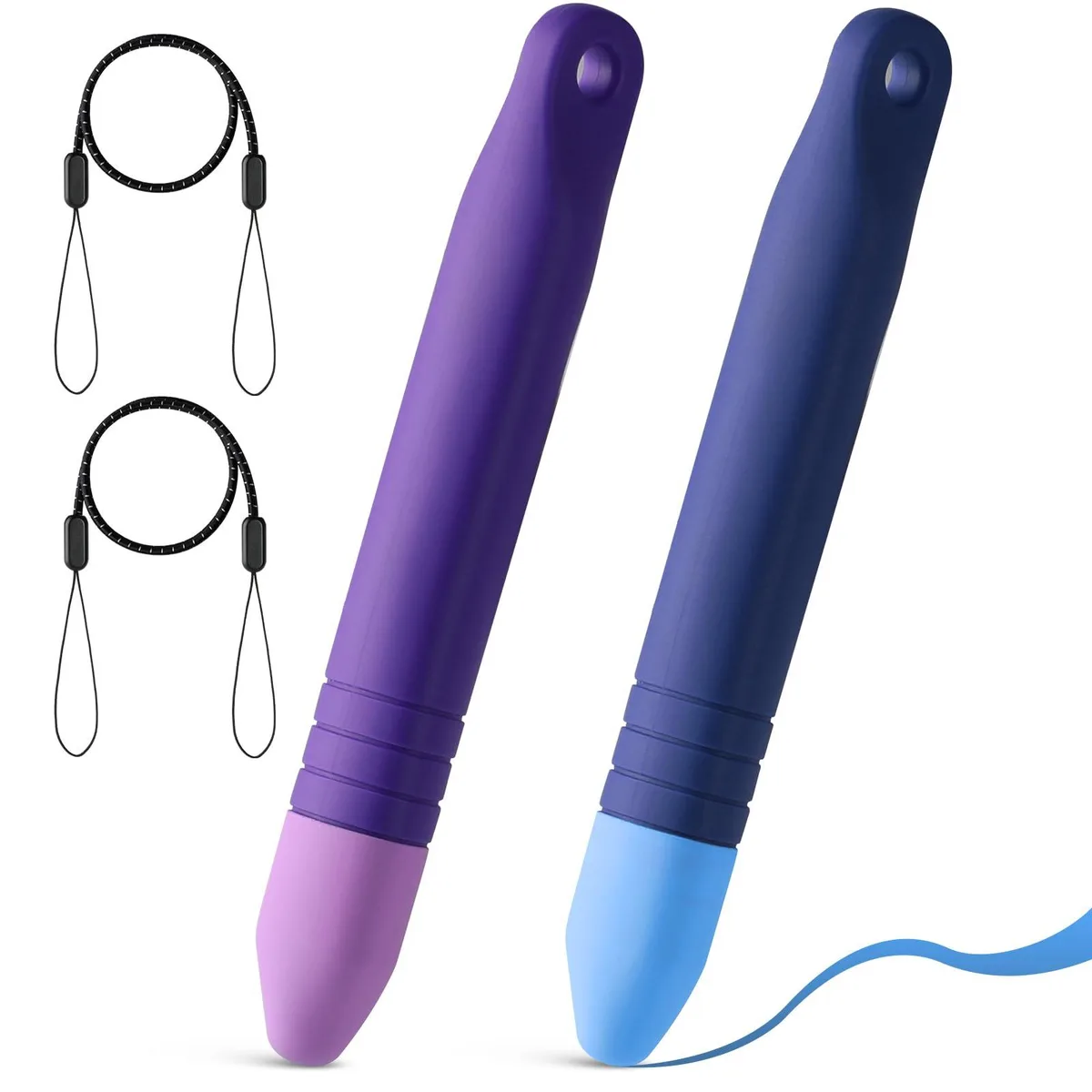 Pinsit Kids Stylus 2-Pack Blue+Purple with Tethers — product photo