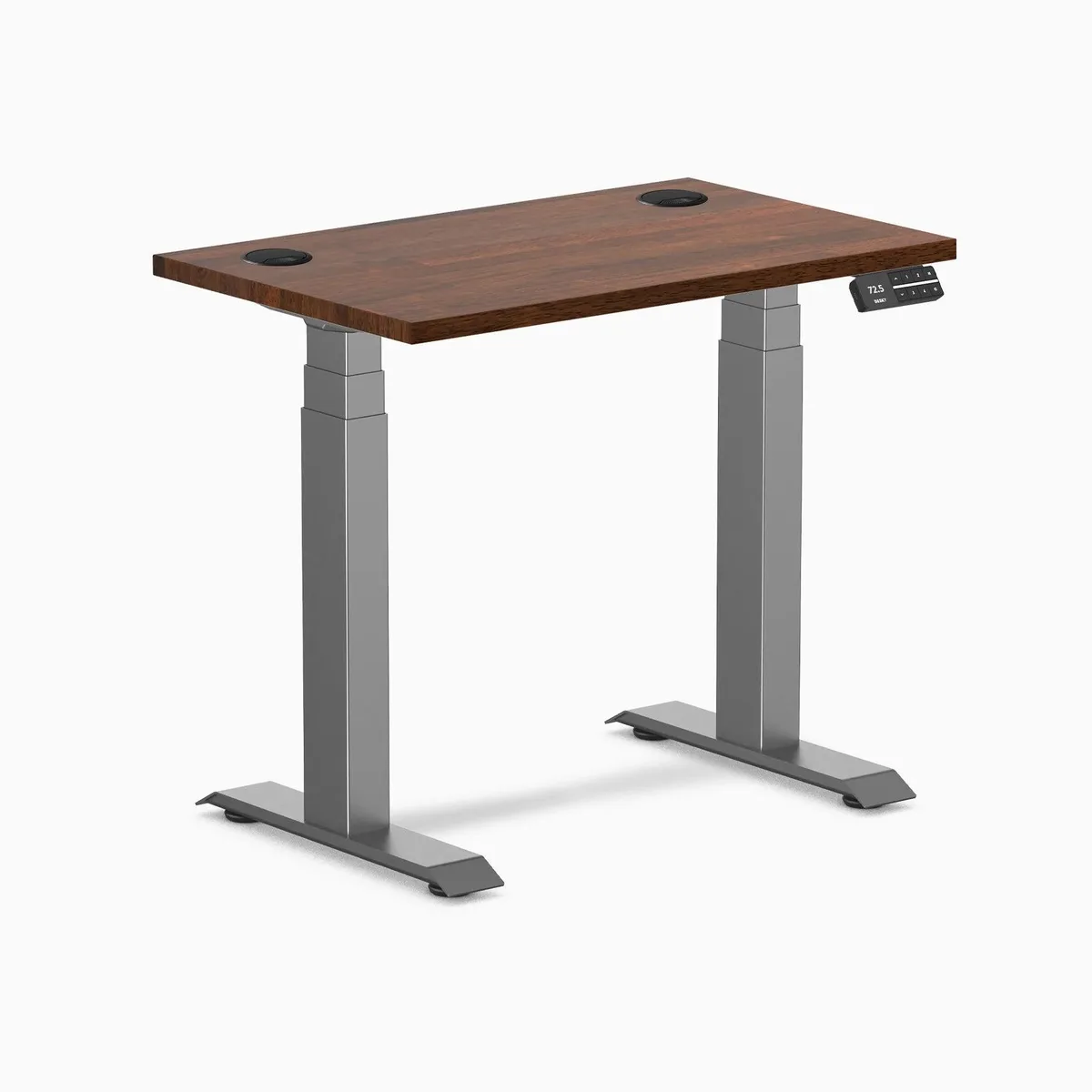 Desky Desky Dual Mini Rubberwood Sit Stand Desk Red Walnut 32 x 20 inches Space Grey — product photo