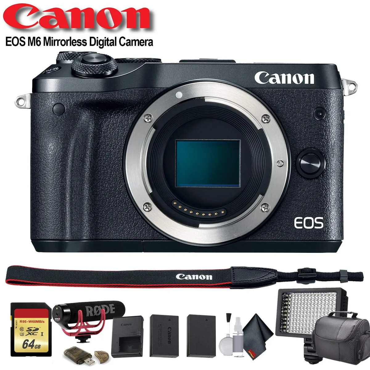 Canon International Canon EOS M6 Mirrorless Camera Advanced Bundle 24.2MP 64GB — product photo