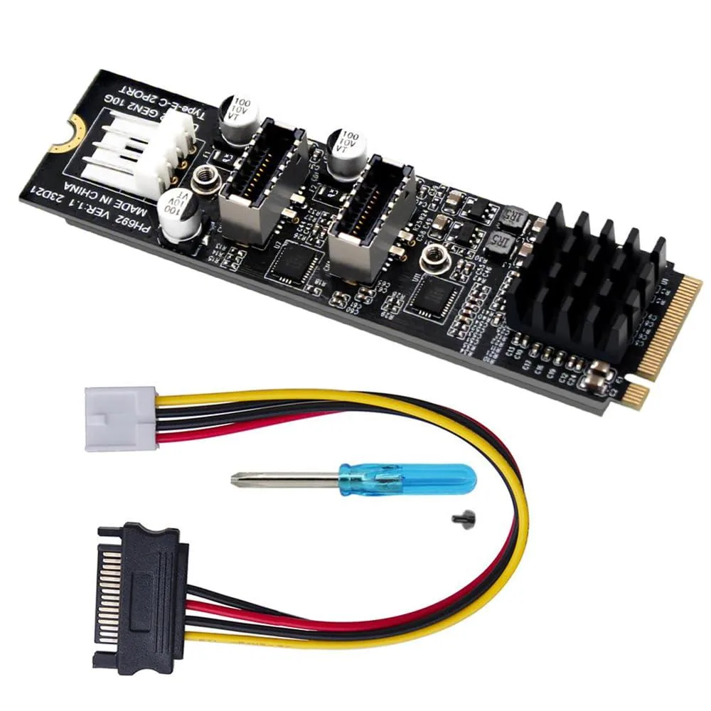 LORDWORLD LORDWORLD NVME to Dual USB 3.1 19/20Pin Type-E Adapter — product photo