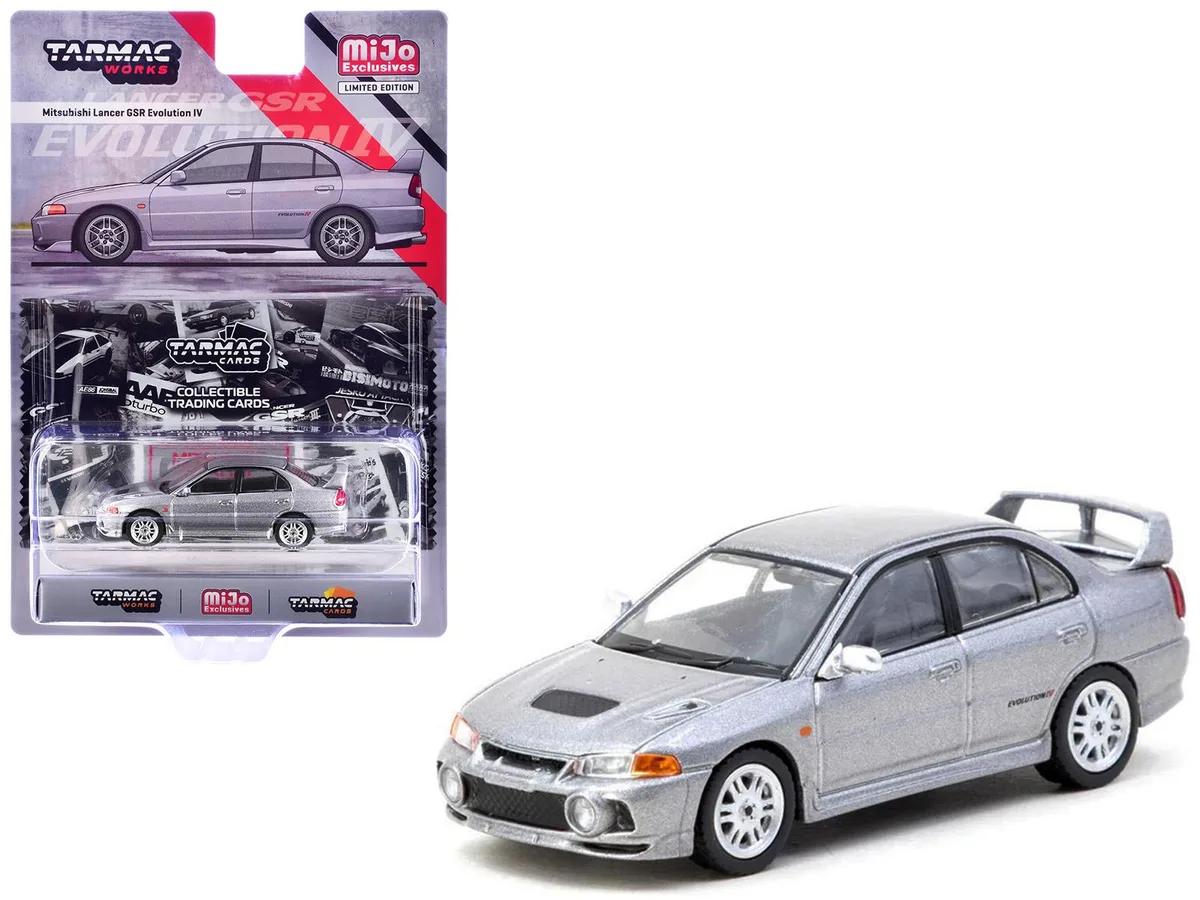 Tarmac Works Tarmac Works Mitsubishi Lancer Evolution IV Silver Metallic Global64 1/64 Diecast — product photo