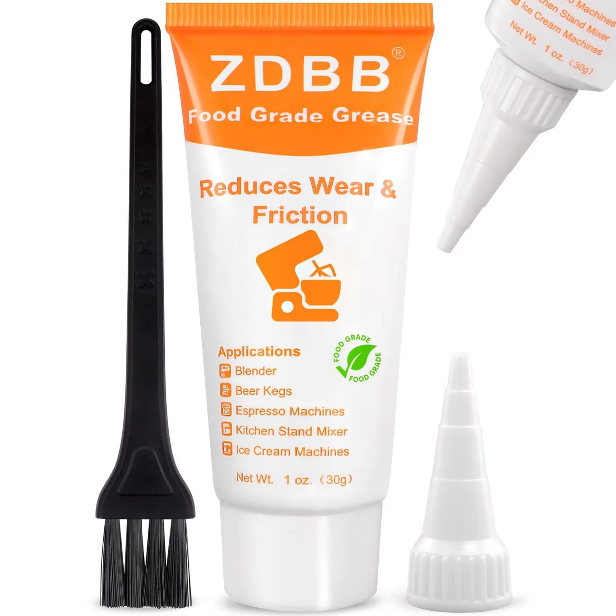 Small white tube of food grade grease with PTFE, 1 oz