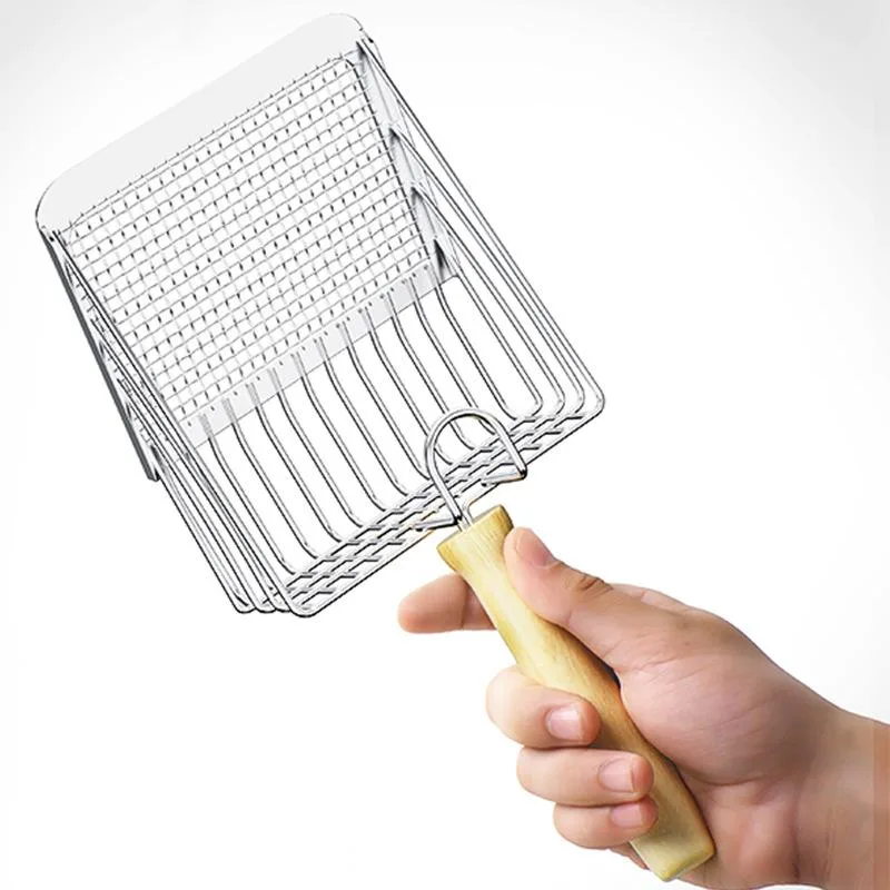 3MNSCD 3MNSCD Cat Litter Scoop Metal Rose Gold Wooden Handle — product photo