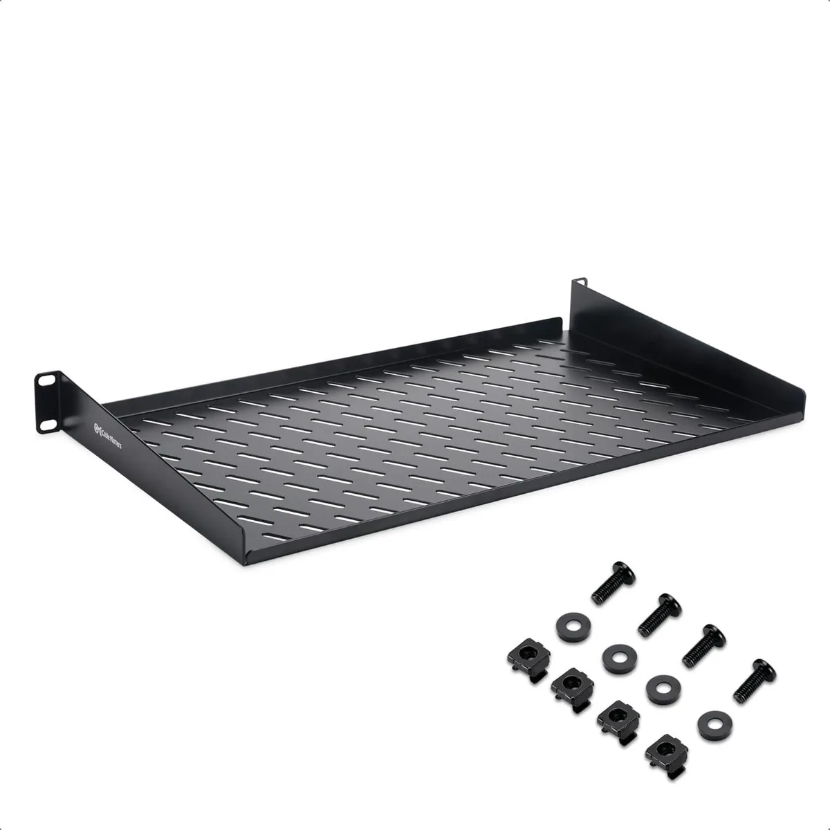 PISKEKAT PISKEKAT 1U Server Rack Shelf 19" 10" Depth 55lbs 1.5mm Steel Black — product photo