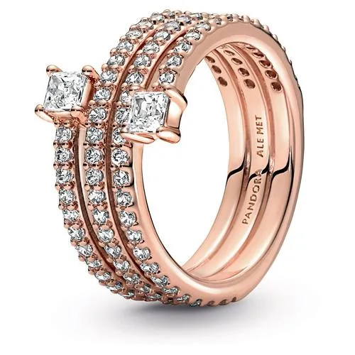 PANDORA PANDORA Triple Spiral Ring Silver Tone Size 58 — product photo