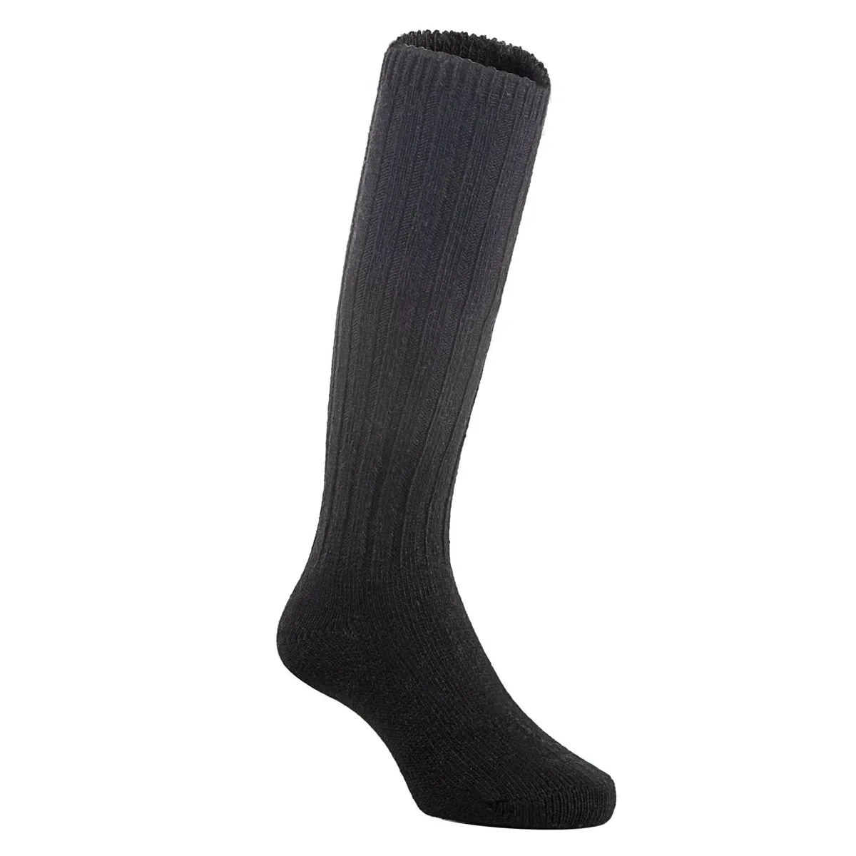 A pair of black knee-high wool socks for children aged 0-2 years