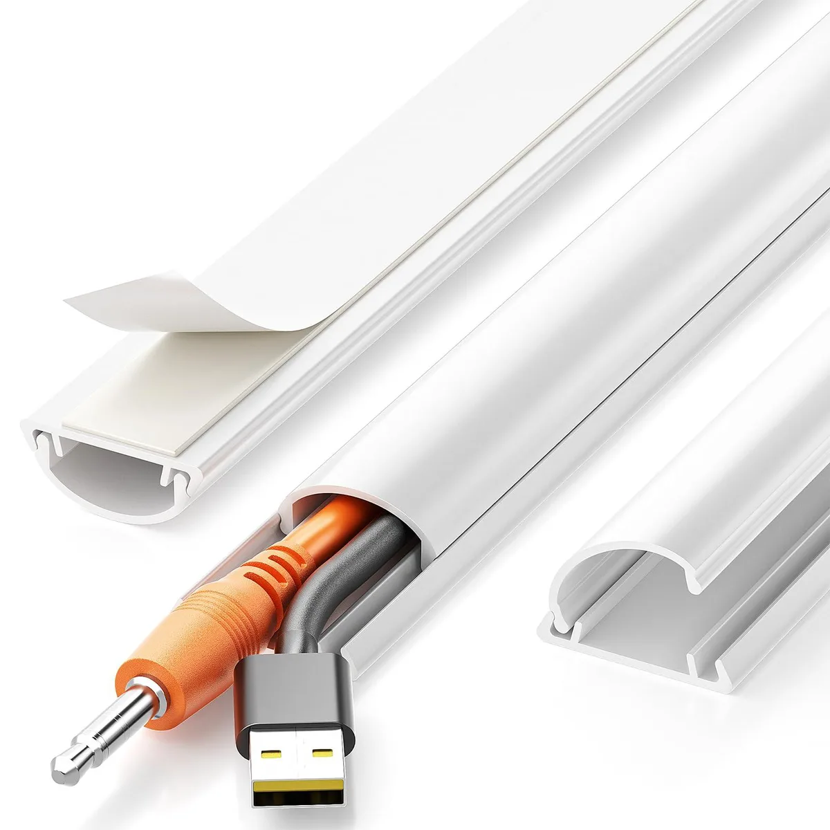 Delamu 42.5in Self-Adhesive Cord Cover White 1.18"×0.43 — product photo
