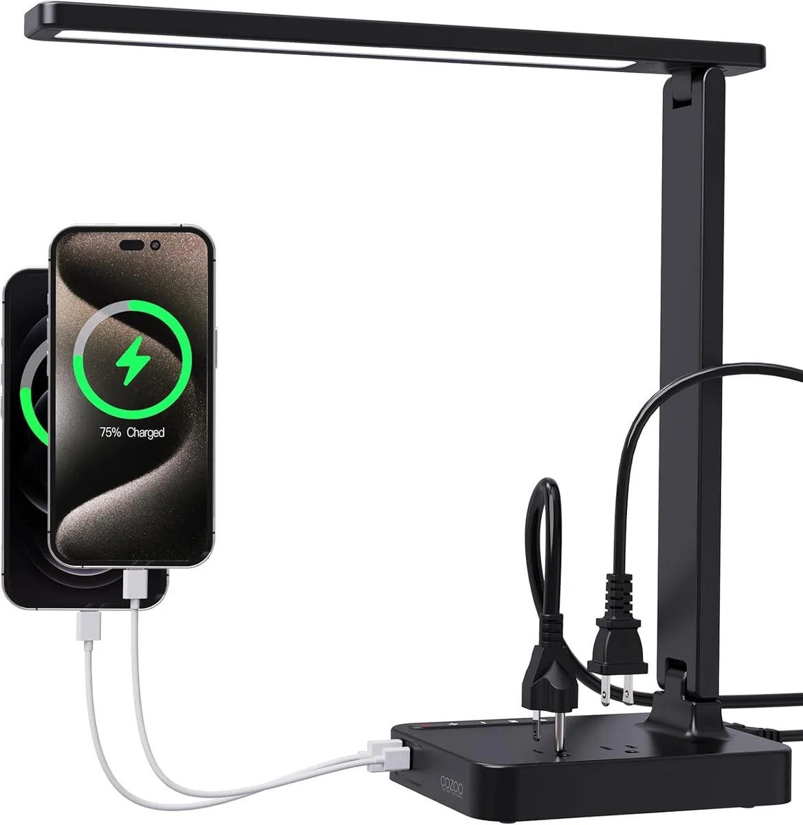 DNBeffulgent DNBeffulgent CZC018 desk lamp 10 W 2 USB 1 USB-C 2 AC 1250 W 3000/4500/6000 K 60 min timer — product photo