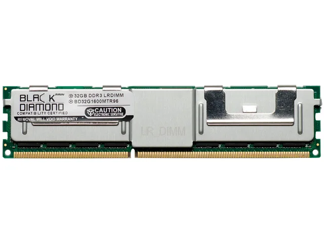 Black Diamond Memory Black Diamond Memory BD32GX21600MTR96 64GB (2x32GB) DDR3 1600 ECC Load Reduced server RAM — product photo