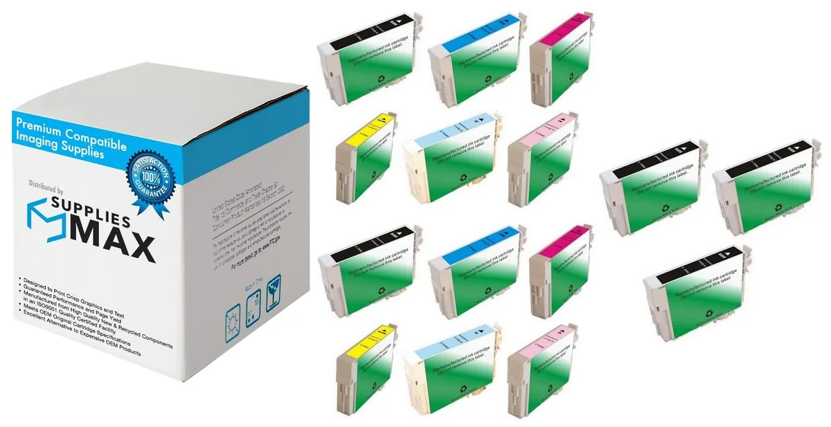 SuppliesMax SuppliesMax Inkjet Combo Pack T098120-5B2CS 5BK 2CMYLCLM — product photo