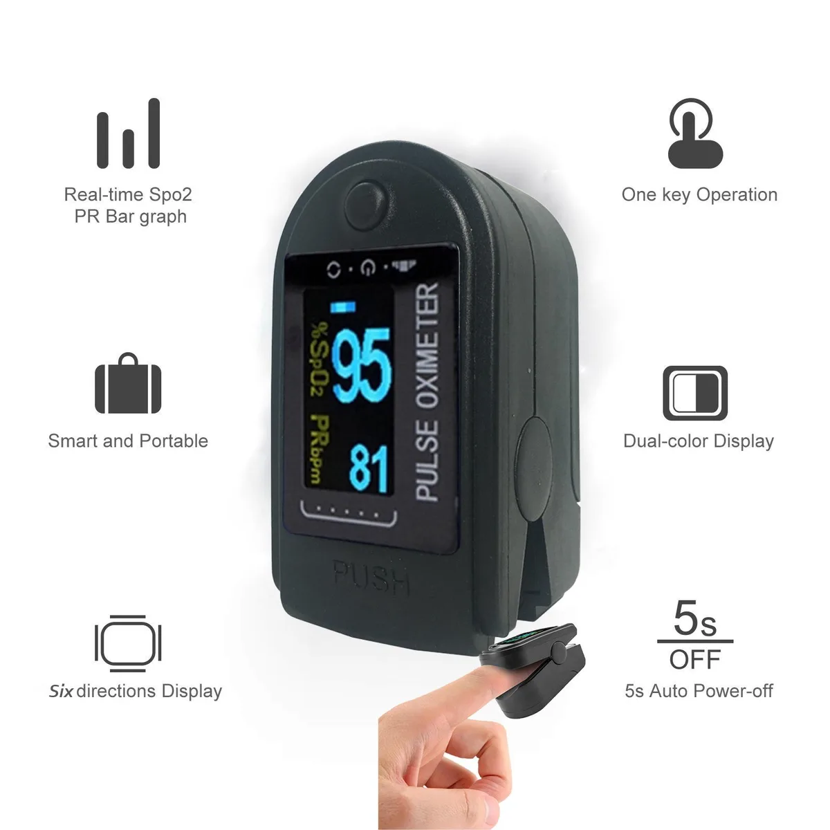 Mericonn Mericonn PO102-2 Fingertip Pulse Oximeter Home Health Care — product photo