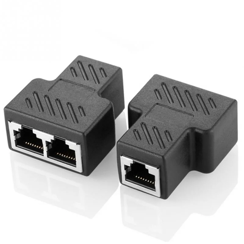 TeKit TeKit RJ45 Splitter Adapter 1 to 2 Dual Female Port 2 Pack — product photo