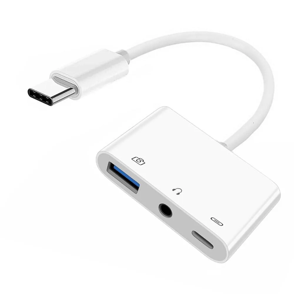 Fervit Fervit USB-C to 3.5mm Audio & USB 2.0 OTG with PD 24W Adapter — product photo