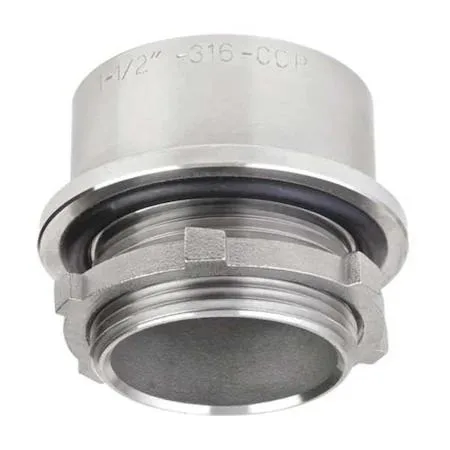CALBRITE 316 stainless steel 3-inch conduit hub, polished finish, threaded, 2.4 lb