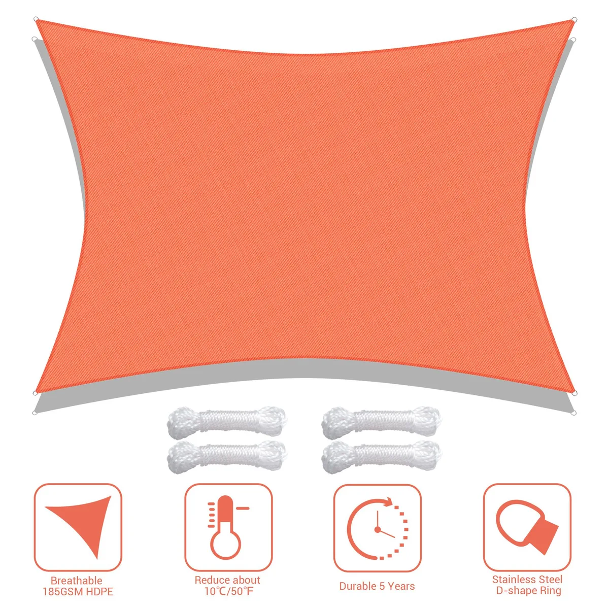 Yescom USA, Inc. Yescom USA, Inc. 19x13 Ft 97% UV Block Rectangle Sun Shade Sail Canopy — product photo