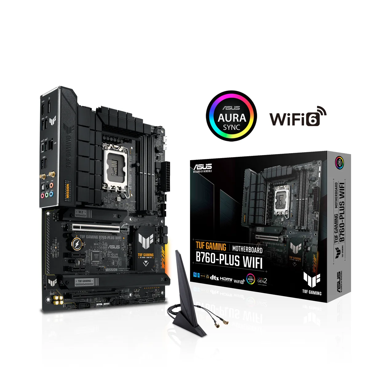 ASUS ASUS TUF GAMING B760-PLUS WIFI Intel B760 (14th 13th 12th Gen) LGA 1700 ATX motherboard — product photo