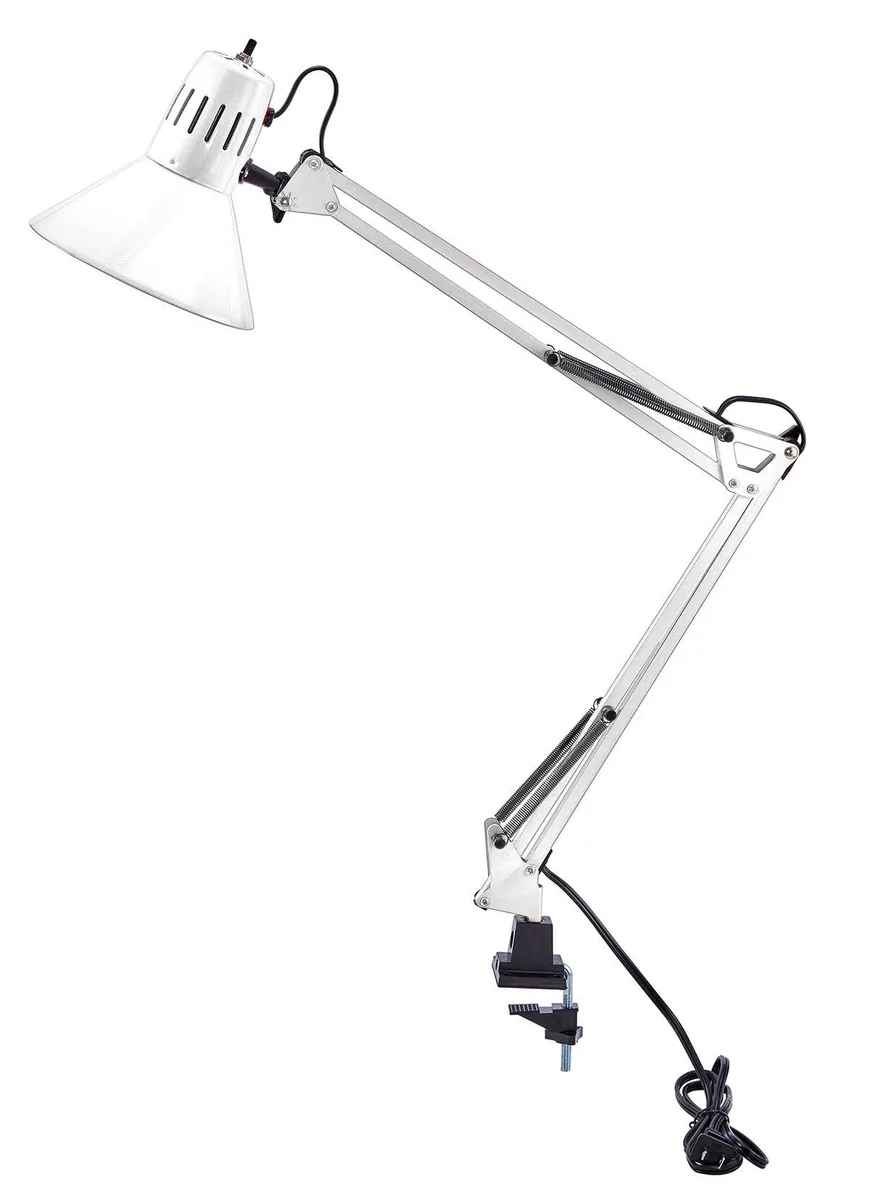  Bostitch VLF100-WHT Swing Arm Desk Lamp, 36" Reach, White — product photo