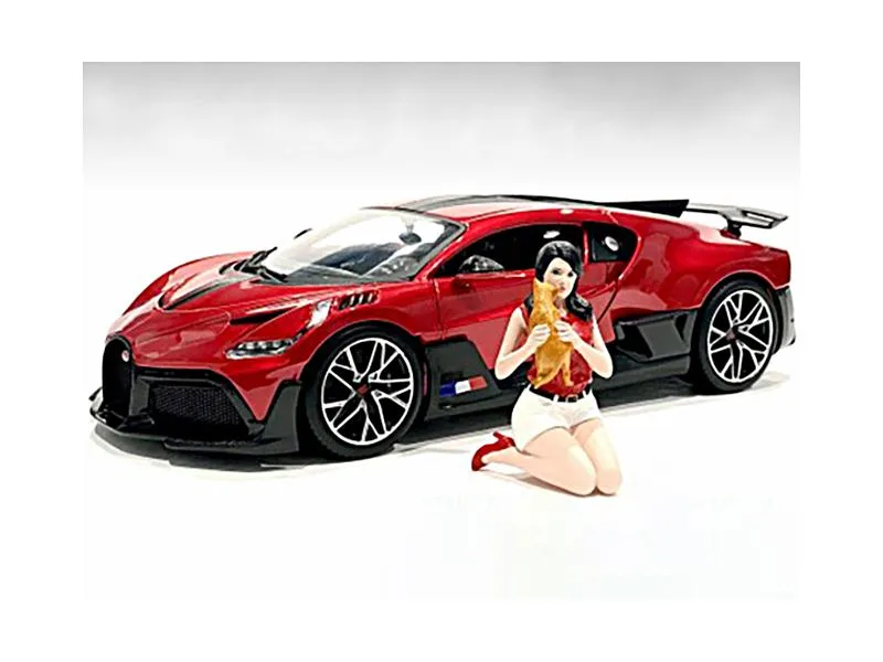 American Diorama American Diorama "Girls Night Out" Gigi with Cat Figurine 1/24 scale vehicle — product photo