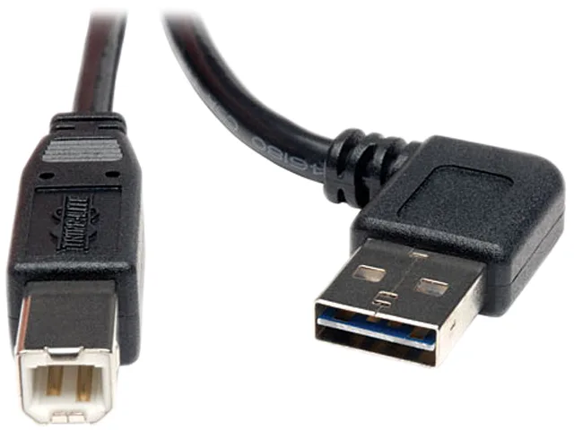 Tripp Lite Tripp Lite UR022-003-RA USB cable 3 ft right-angle A to B — product photo