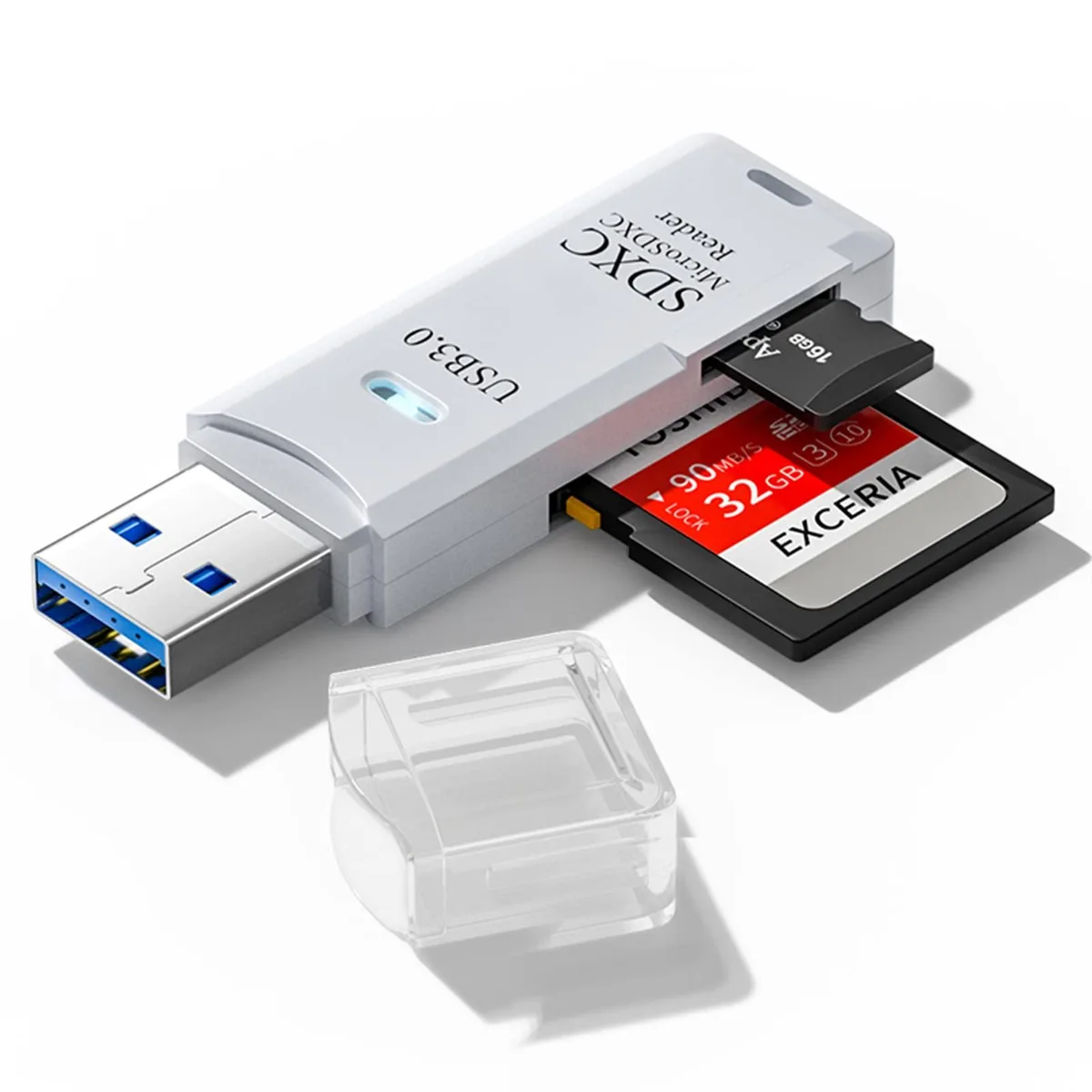  Wansurs RFID USB 3.0 SD Card Reader White — product photo