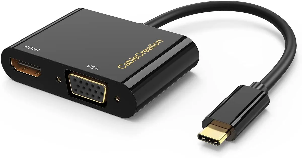 CableCreation CableCreation USB-C to Dual HDMI + VGA Splitter Adapter 2020 — product photo
