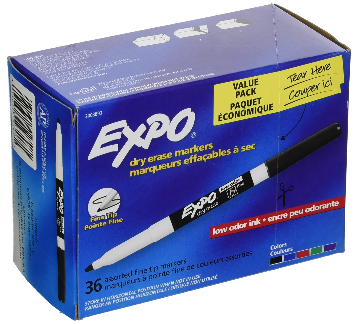 EXPO EXPO 2003893 Low Odor Dry Erase Marker Fine Tip Assorted 36 Pack — toote foto