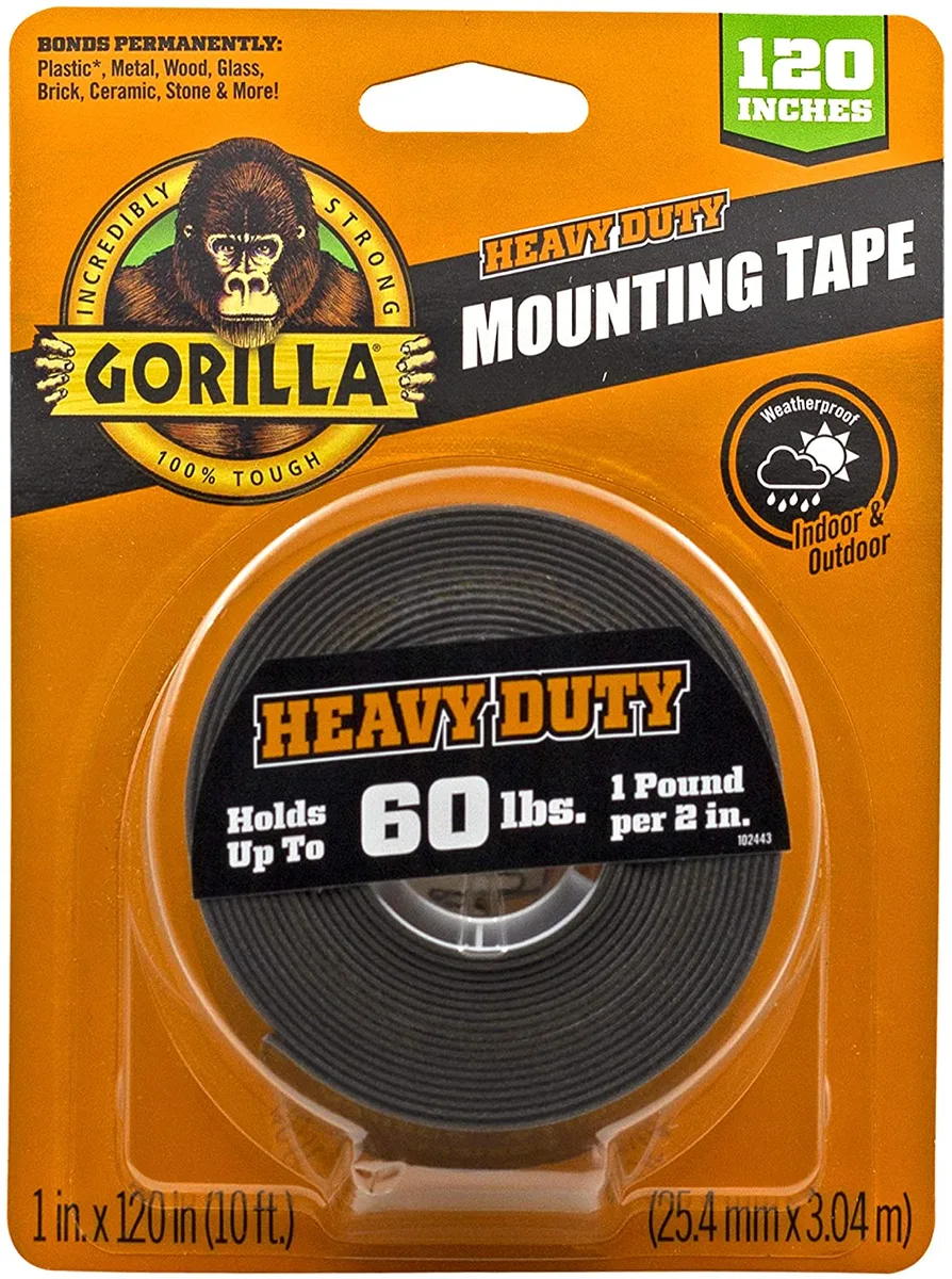 Gorilla Gorilla Heavy Duty Double Sided Mounting Tape XL 1" x 120" Black — product photo