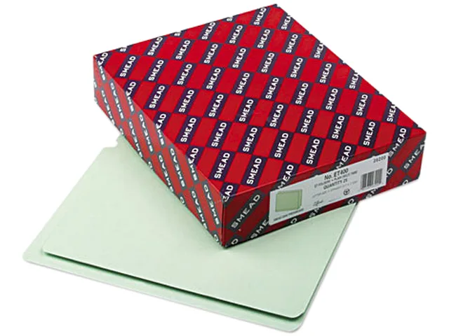 Smead Smead 26200 Heavy Duty File Folders End Tab 1 Inch Expansion Letter Gray Green 25/Box — product photo