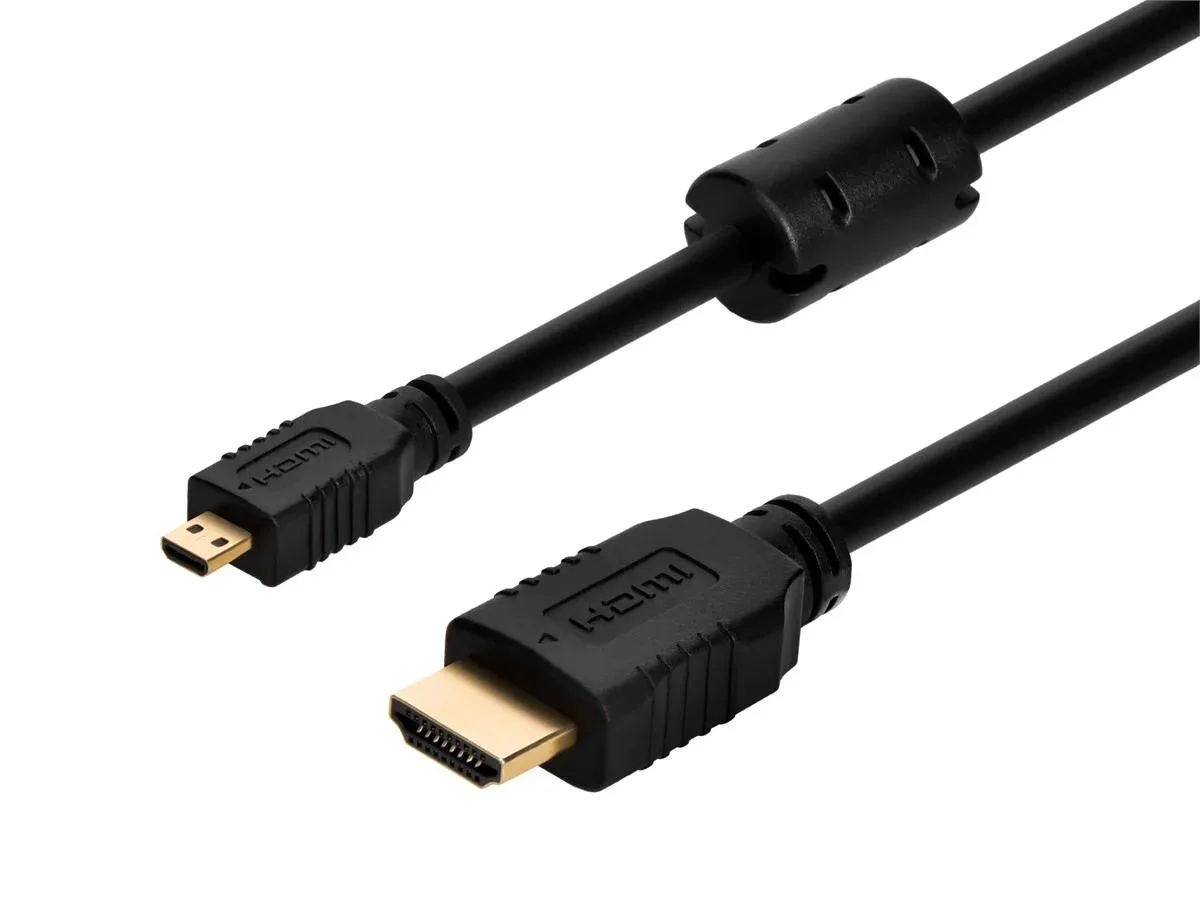 Monoprice Inc. Monoprice Inc. 107559 HDMI to HDMI Micro cable 15 ft 34AWG 4.95Gbps 1080i 60Hz Black — product photo