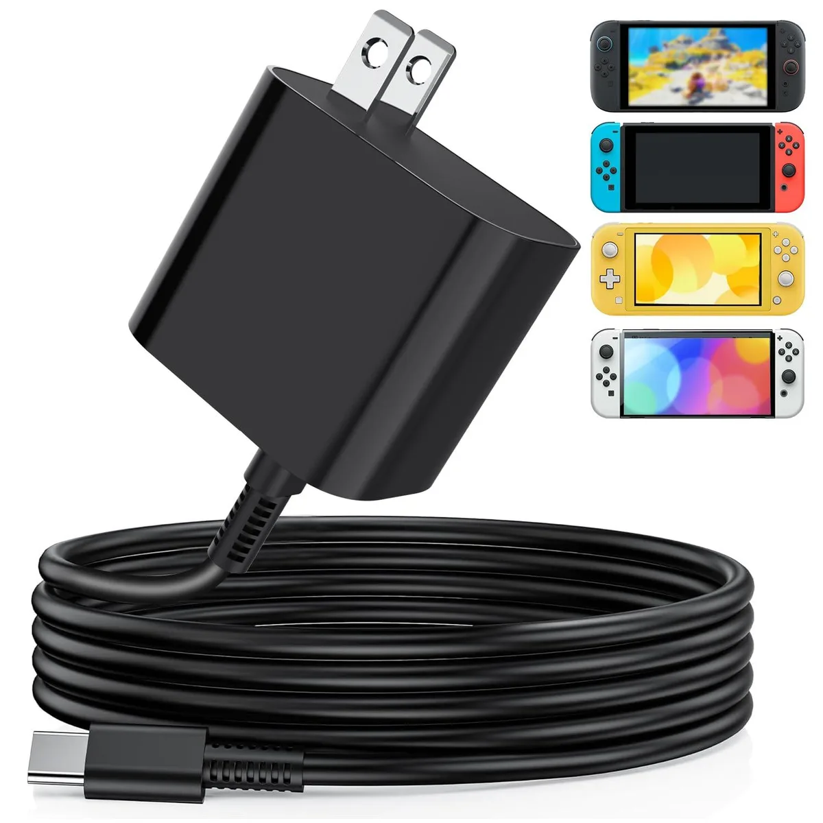 White rectangular USB-C wall charger with 1.5m USB-C to USB-C cable