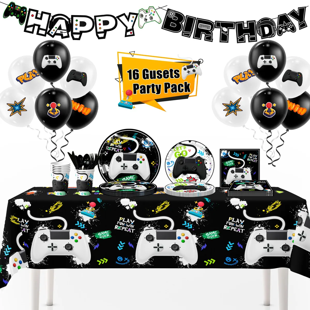 InBoxxarty InBoxxarty Video Game Party Supply Kit 140pcs Serves 16 — product photo