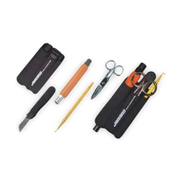 Jonard TK-50 communications tool kit in PVC pouch with multi-bit screwdriver, bits, knife, scissors, can wrench