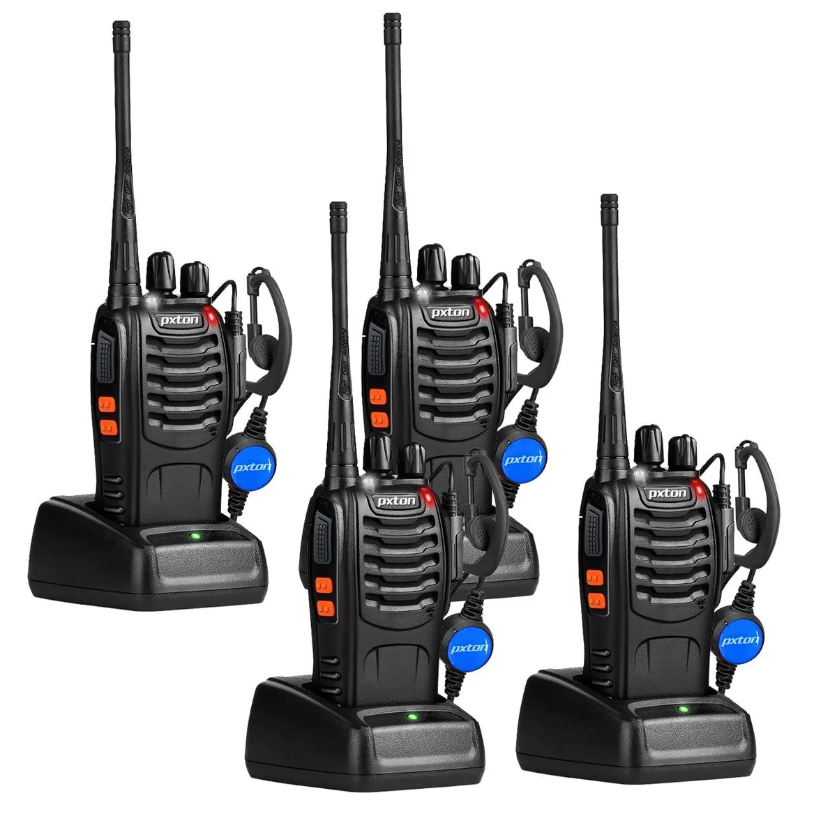 KEHIPI KEHIPI two-way radio 4-pack upgraded earpiece Li-ion battery 16ch 5 mile UHF — product photo