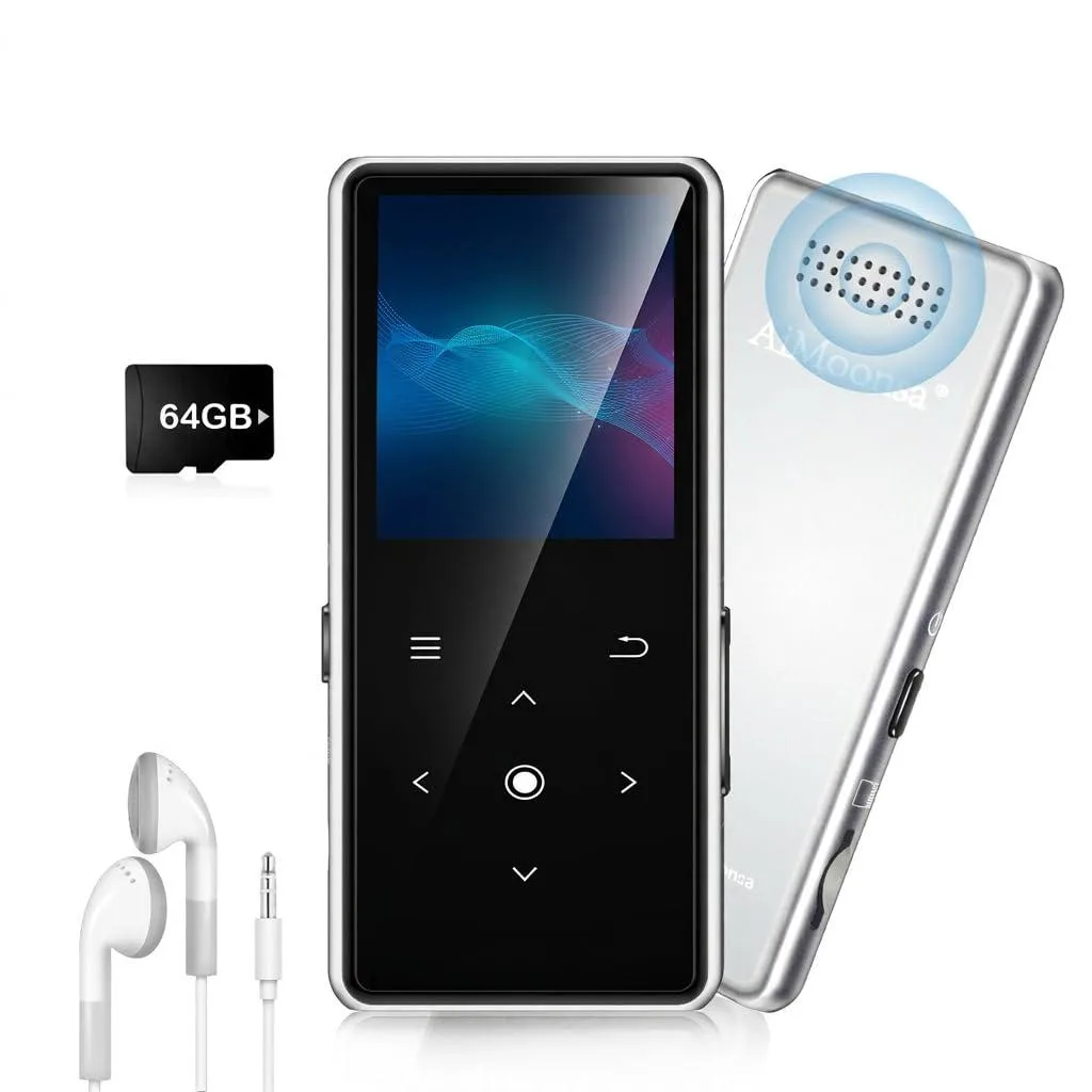  AiMoonsa B27 64GB MP3 Player Bluetooth 5.2 Silver — product photo