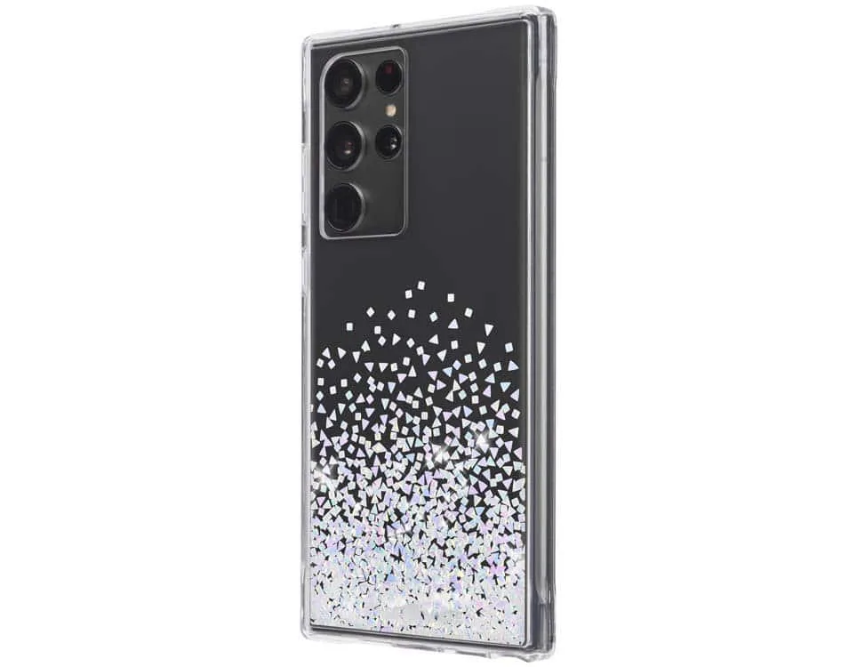 Clear case for Galaxy S22 Ultra with iridescent glitter ombre finish