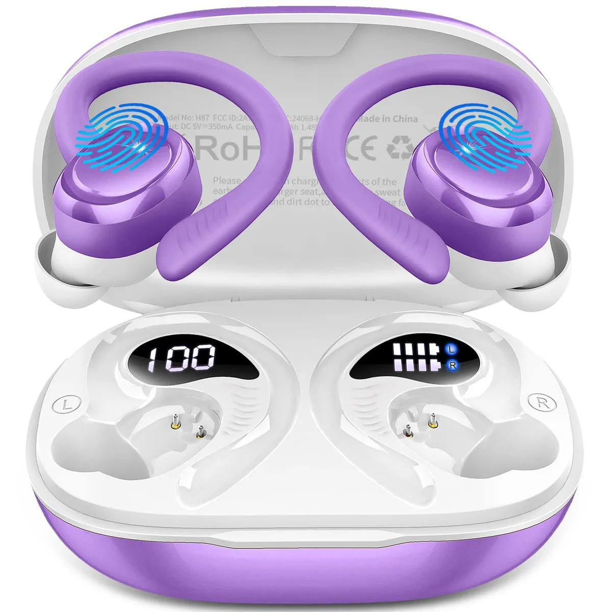 No Sew No Sew H87 Bluetooth 5.4 Earbuds Purple 10h 50h 1.5h 20m IP7 — product photo