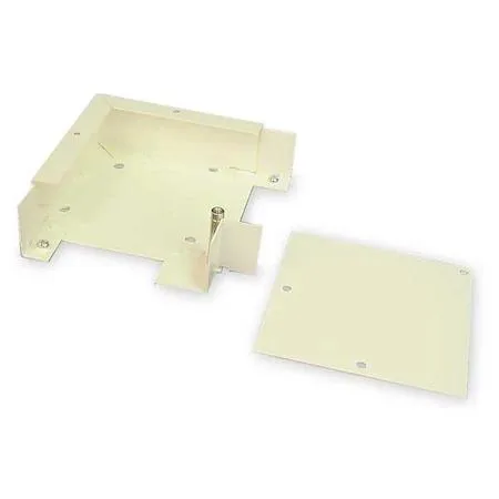 Ivory steel flat elbow raceway fitting with screw mounting
