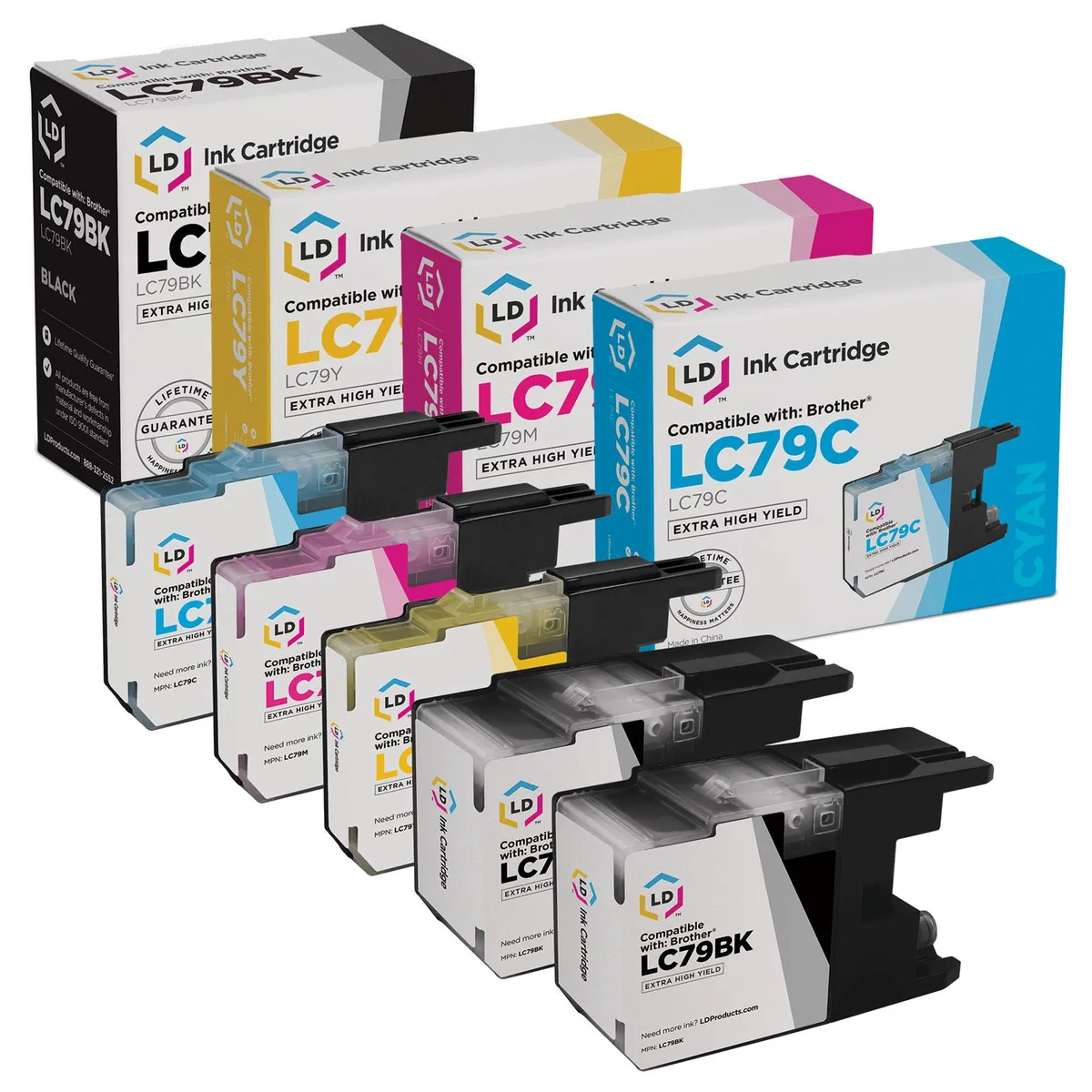 LD Products LD Products Compatible Ink Cartridge Brother LC79 Extra High Yield 5-Pack 2400 Pages — product photo