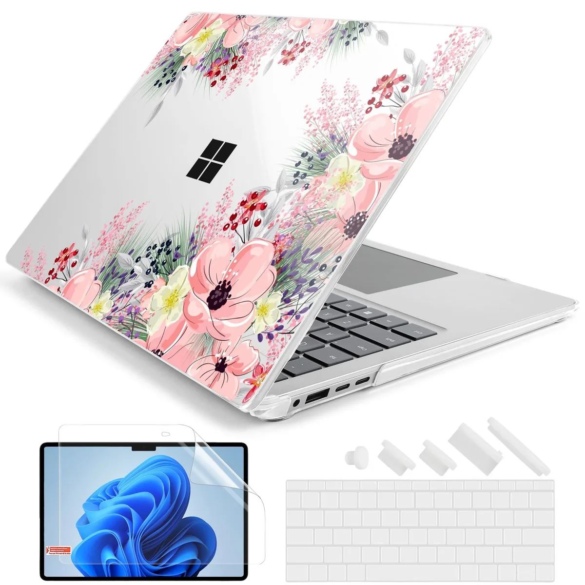 Batianda Batianda Case &amp; Keyboard Cover for Surface Laptop 13.8" 2024 (2036) Lovely Flowers — product photo