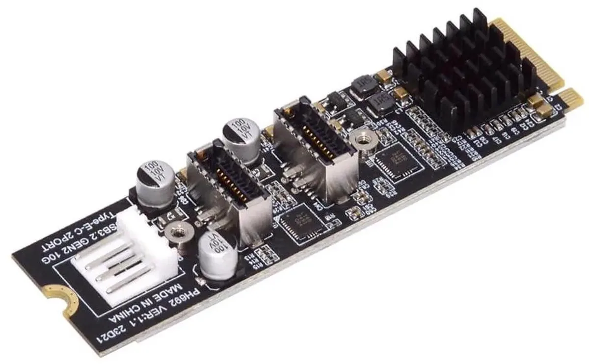 Vszerda Vszerda 10Gbps NVME M-Key to Dual USB 3.1 20pin Type-E Adapter — product photo