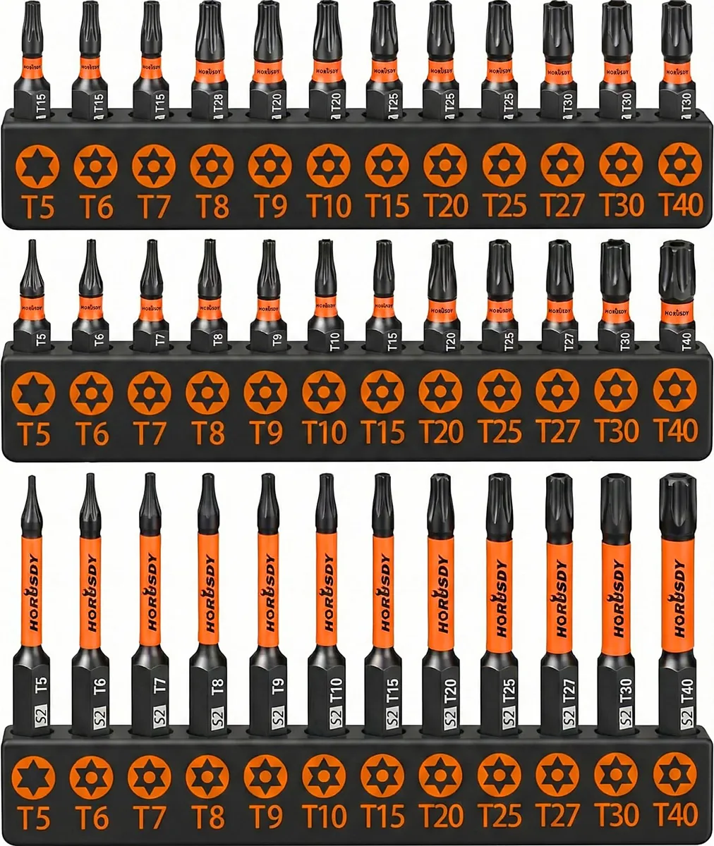  DeWalt 36pc Security Torx Bit Set T5-T40 S2 Steel 1" &amp; 2.3" Long — product photo