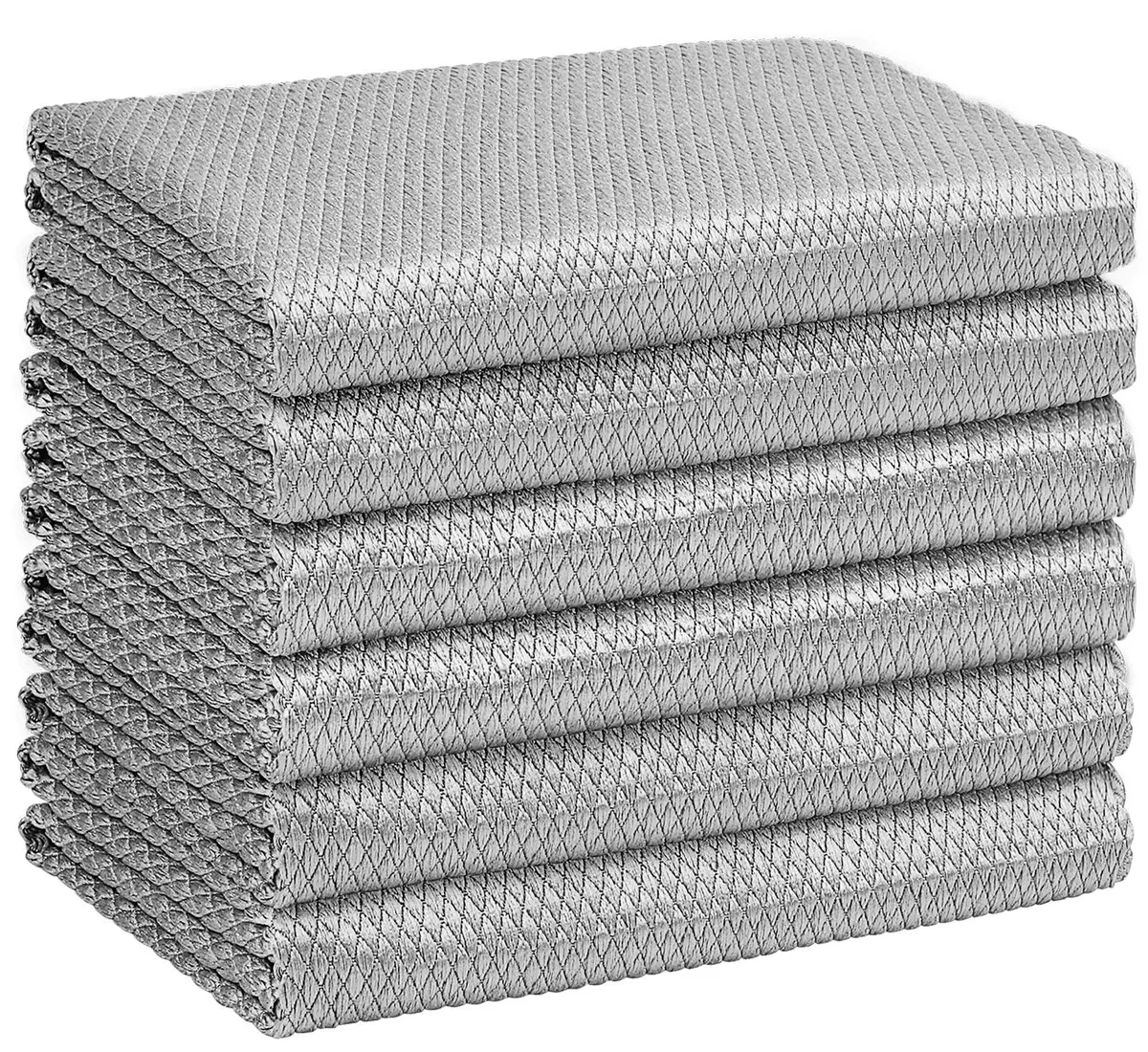  Grey Microfiber Glass Cleaning Cloths 6PK 16x14 Exterior Care — product photo