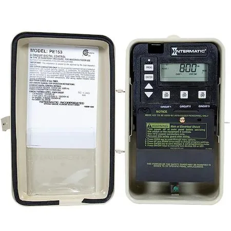 Intermatic Intermatic PE153 Digital Timer 24 hr 3 SPST 120/240V contactor — product photo
