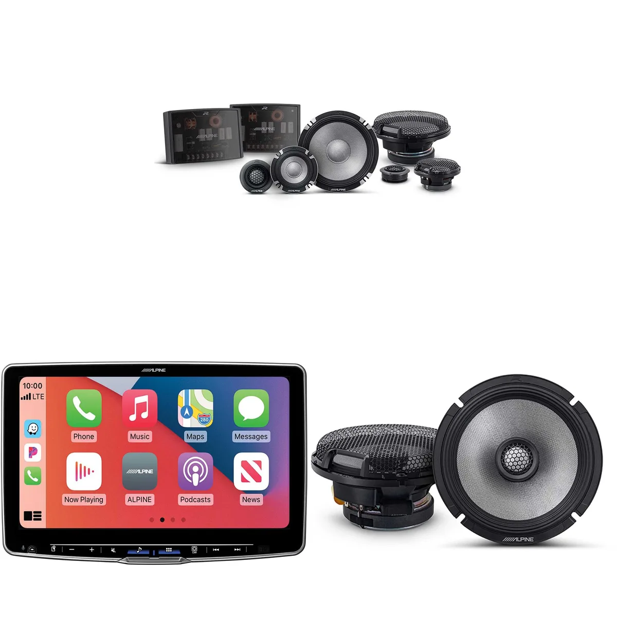 Alpine Alpine ILX-F511 Halo11 11" Receiver with R2-S653 6.5" 3-Way &amp; R2-S65 Coaxial — product photo